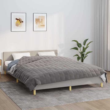 vidaXL Verzwaringsdeken 220x235 cm 15 kg stof grijs, Verzenden, Nieuw, Grijs