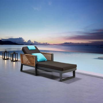 New York ligbed aluminium antraciet, Tuin en Terras, Ligbedden, Ophalen of Verzenden, Nieuw, Aluminium
