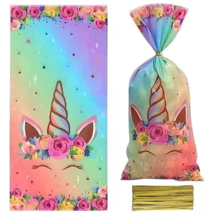 Fako Bijoux - Uitdeelzakjes Eenhoorn - Unicorn 12.5x27.5cm -, Diversen, Cadeauverpakkingen, Verzenden