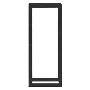 [en.casa] Brandhout rek houtopslag Täby zwart 40x25x100 cm, Verzenden