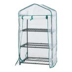 [en.casa] Tuinkas Chaam foliekas 125x69x49 cm wit, Tuin en Terras, Tuinhuizen, Verzenden, Nieuw