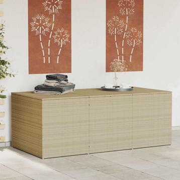vidaXL Tuinbox 984 L poly rattan gemengd beige, Verzenden, Nieuw