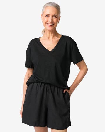 HEMA Dames T-shirt Evie zwart 3=50% / 2=30%, Verzenden, Nieuw