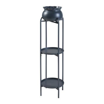 Plantenstandaard Altena 94,5x27x27 cm zwart [en.casa], Tuin en Terras, Bloempotten, Verzenden, Nieuw
