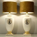 AHURA CERAMICHE ITALY - Tafellamp (2) - VERSACE - 24 kt goud, Antiek en Kunst