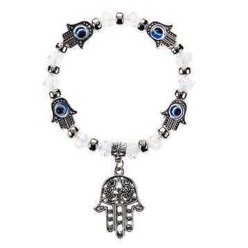 Fako Bijoux - Kralenarmband - Hamsa - Wit, Verzenden, Nieuw