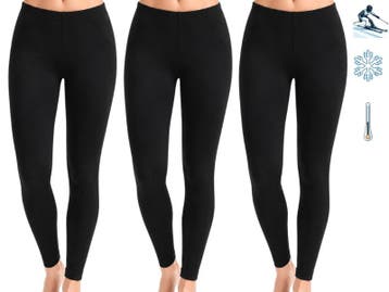 3 stuks Thermo leggings - Zwart, Verzenden, Nieuw