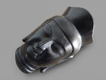 Heavy Vintage Japanese Cast Metal Buddha Head Mask -