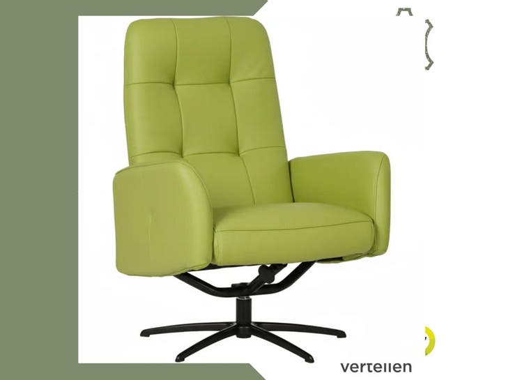 Leren draaifauteuil Pulse - Toledo Lime (felgroen) -, Huis en Inrichting, Fauteuils, 50 tot 75 cm, 75 tot 100 cm, Nieuw, Leer