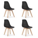 Eetkamerstoelen KITO Zwart | Polypropyleen | Nieuw | OP=OP, Zwart, Nieuw, Ophalen of Verzenden, Vier