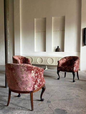 Fauteuil (3) - Tube chairs - Fluweel, Hout