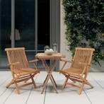 vidaXL 3-delige Tuinset massief teakhout, Verzenden, Nieuw, Hout, Tuinset