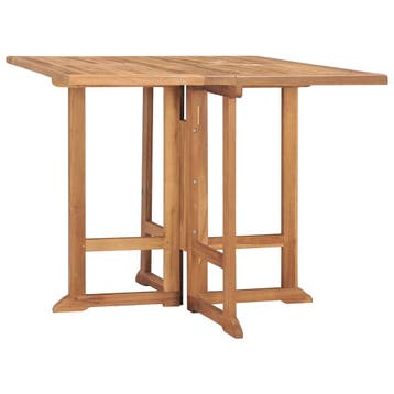 vidaXL Tuintafel inklapbaar 90x90x75 cm massief teakhout, Verzenden, Nieuw, Hout