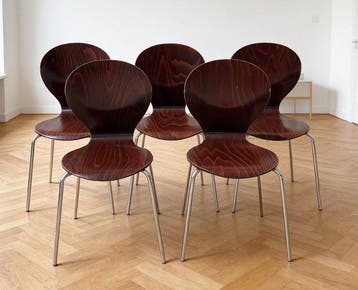 Ton - Stoel (5) - Hout, Chroom, Staal, Antiek en Kunst