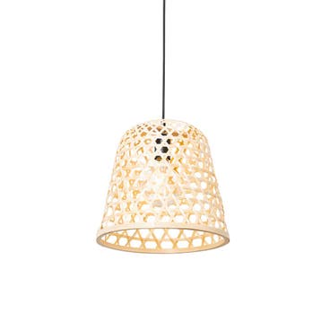 Oosterse hanglamp zwart met bamboe - Rayan, Verzenden, Nieuw, Oosters