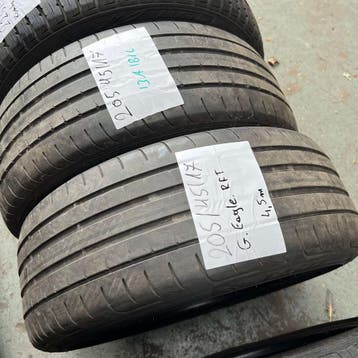 2 x Goodyear Eagle F1 205-45-17 Zomerbanden 4,5mm, Gebruikt, 17 inch, Band(en), Personenwagen