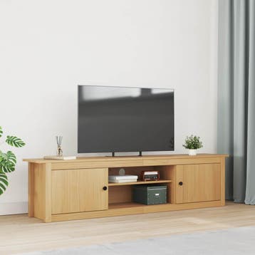 vidaXL TV Rek HILL Honingbruin 158 x 40 x 39.5 cm Massief, Verzenden, 150 tot 200 cm, Nieuw, Minder dan 100 cm