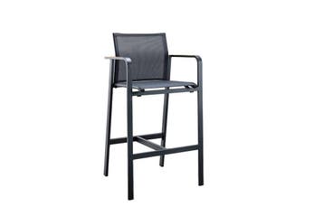 Suns Tutti bar stoel black grey met teak armleggers SALE |, Ophalen of Verzenden, Nieuw