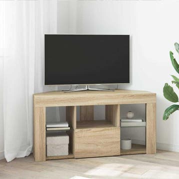 vidaXL Hoek LED TV Kast 100 x 40 x 50 cm Sonoma Eiken, Huis en Inrichting, Minder dan 50 cm, Verzenden, Nieuw, Minder dan 100 cm