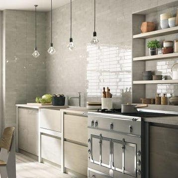 Wandtegel Cifre Block Cool Handvorm Grijs Glans 7,5x30, Nieuw, 20 tot 40 cm, 10 m² of meer, Wandtegels