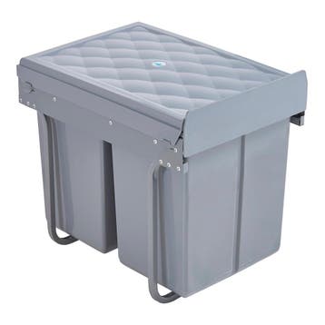 Inbouw prullenbak Froland 2x20 liter 48x34x42 cm grijs [en.c, Huis en Inrichting, Woonaccessoires | Prullenbakken, Verzenden, Nieuw