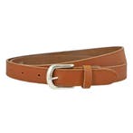 Landley Dames Riem Leer Gestikt - 2,5 cm - Cognac - 105, Verzenden, Nieuw, 3 tot 5 cm, Bruin