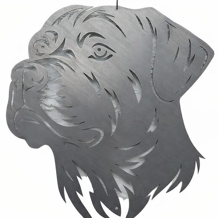 Wanddecoratie hond Rottweiler metaal 34cm, Tuin en Terras, Tuinwanddecoratie, Verzenden