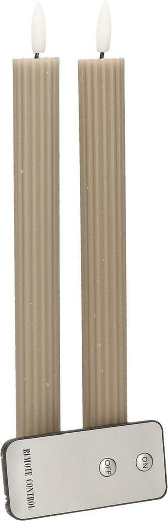 Annas Collection Led kaarsen/dinerkaarsen - 2x - taupe -, Ophalen of Verzenden, Nieuw