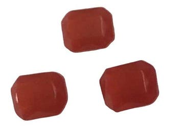 10 x DQ Octagon Glas cabochon 5 x 4mm Comelian, Ophalen of Verzenden, Nieuw, Overige typen