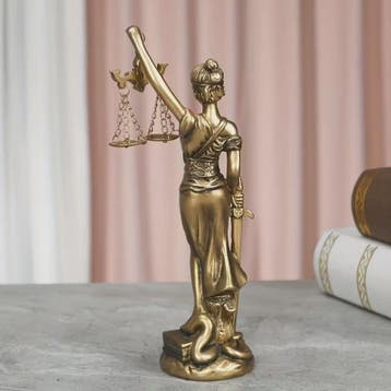 Retro Justitia Beeld - Gerechtigheidssymboliek voor Kantoor, Verzenden, Nieuw