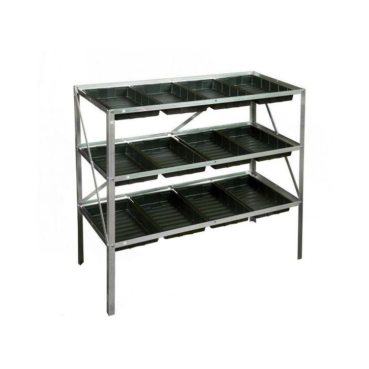 Royal Well Grow Rack 12 kweekrek/tafel - aluminiumgrijs, Tuin en Terras, Kweekspullen, Nieuw, Verzenden