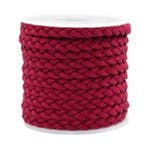 1 meter Trendy plat koord gevlochten silk style 5mm Rood, Ophalen of Verzenden, Nieuw, Draad