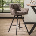 *WOONWINKEL* Draaibare Barstoel Taupe Renegade Stof, Verzenden, Nieuw