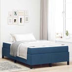 vidaXL Boxspringbed Blauw 120 x 190 cm Stof, Verzenden, Nieuw, Blauw, Stof