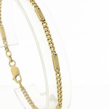 Gouden gourmet schakelarmband, Ophalen of Verzenden, Gebruikt, Goud, Goud