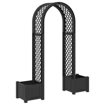 vidaXL Rozenboog met planter Antracietkleurig 168,5 x 43 x, Verzenden, Nieuw