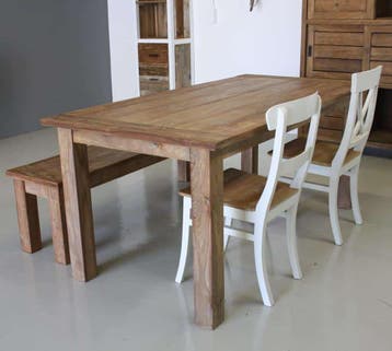 Teak dingklik tafel -  160 cm x 90 cm, Ophalen of Verzenden, Nieuw