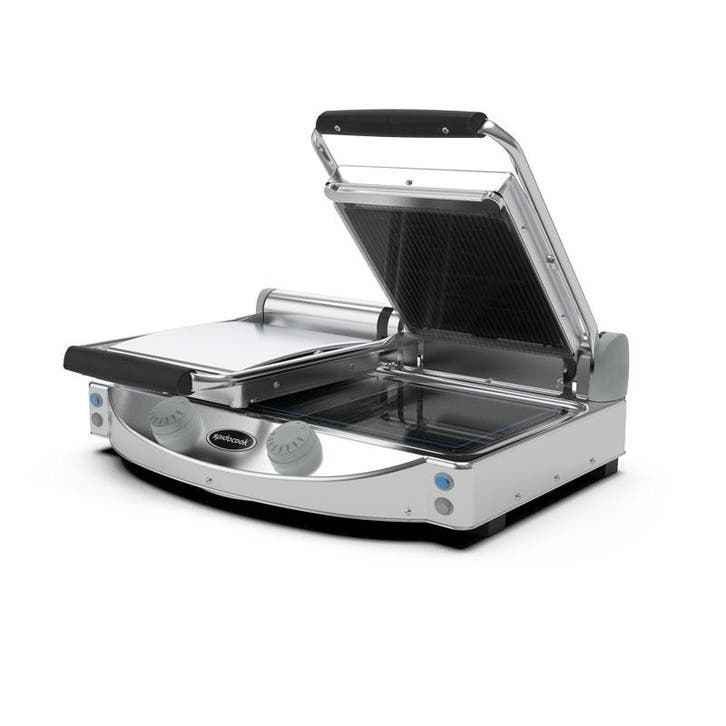 Spidocook Dubbele Grill | Contactgrill Glas-Keramisch/Geribb, Zakelijke goederen, Horeca | Keukenapparatuur, Nieuw in verpakking