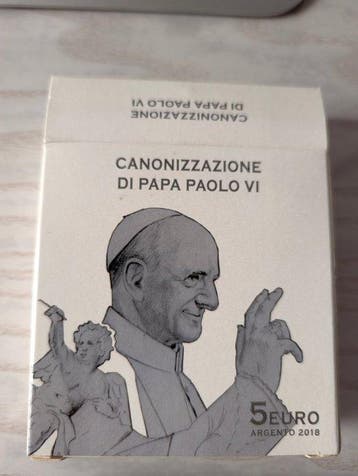 Vaticaan. 5 Euro 2018 Canonizzazione Papa Paolo VI Proof