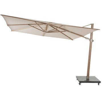 Siesta premium zweefparasol 300x300 cm houtlook sand 4, Ophalen of Verzenden, Nieuw