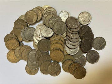 Frankrijk. Lote de 984 monedas de 10 céntimos y de 1, 2, 5 y, Postzegels en Munten