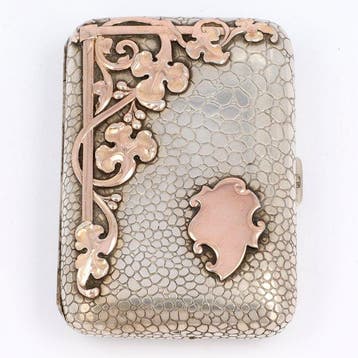 Sigaretten etui. Art Nouveau. - Sigarettendoos - .925, Antiek en Kunst