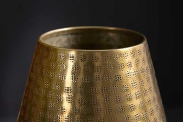 Elegante Vaas ORIENT 50cm goud in Grid Hammerschlag Design -, Huis en Inrichting, Ophalen of Verzenden, Nieuw