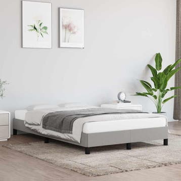 vidaXL Bedframe zonder matras 120x200 cm stof lichtgrijs, Verzenden, Nieuw, Twijfelaar, 120 cm