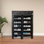 Schoenenrek | Schoenenkast | Kledingkast | 90x28x126 | Zwart, Huis en Inrichting, Kasten | Schoenenkasten, Verzenden, Nieuw
