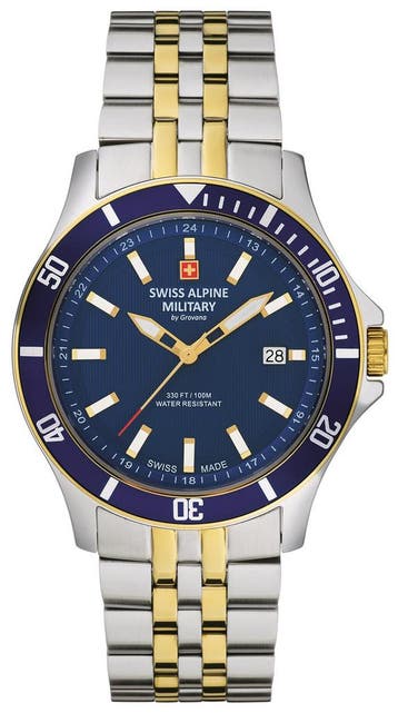 Swiss Alpine Military 7022.1145 Challenger horloge, Overige merken, Staal, Verzenden, Polshorloge