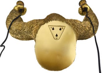 Wandlamp KING APE 50 cm handgemaakt goud - 48031, Ophalen of Verzenden, Nieuw