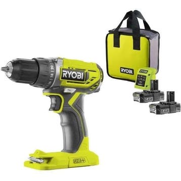 Ryobi -oefening 18 Volts One+ en 2 2.0Ah -batterijen - R1..., Verzenden, Nieuw