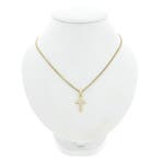 Gouden hanger van een kruis met zirconia (Hanger of bedel), Ophalen of Verzenden, Gebruikt, Goud, Overige merken