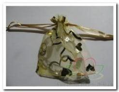 Cadeauzakje giftbag Organza Open Hart Goud 7x9 cm, Ophalen of Verzenden, Nieuw